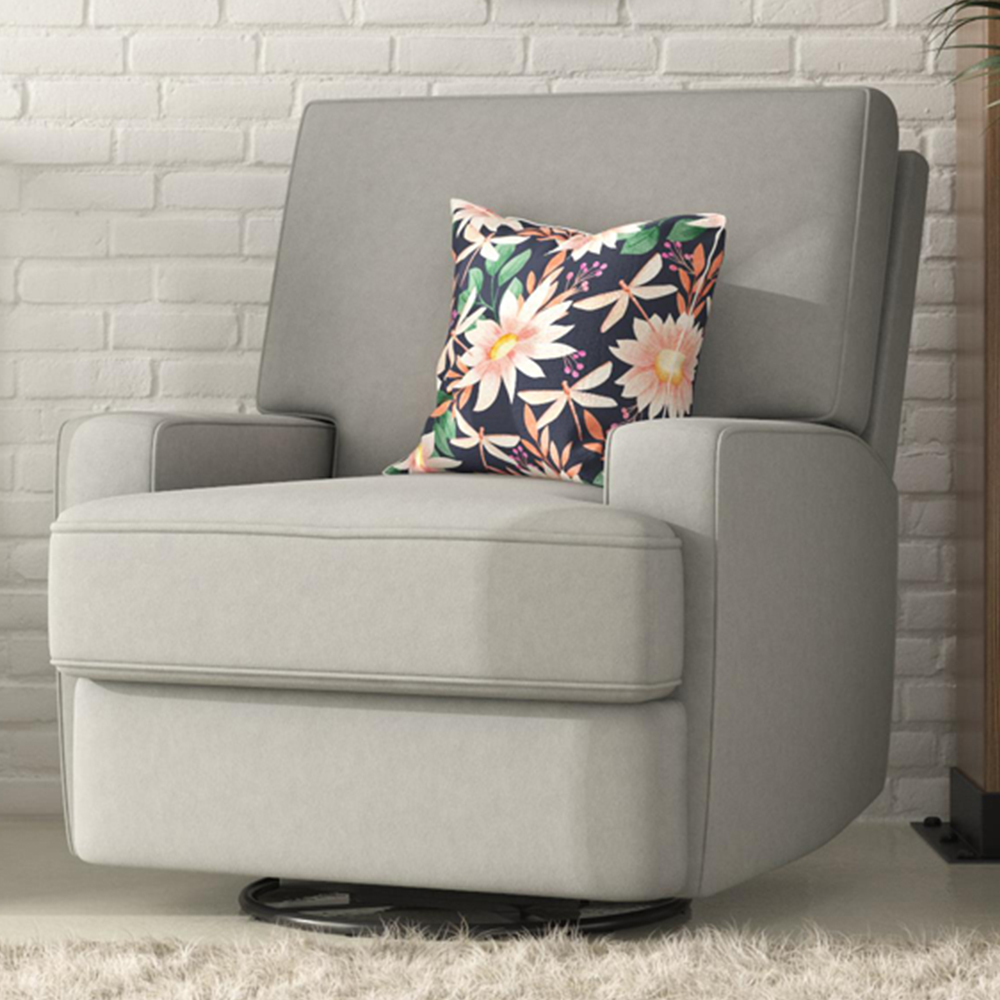 Dorel Rylan Grey Swivel and Gliding Recliner Chair Image 1