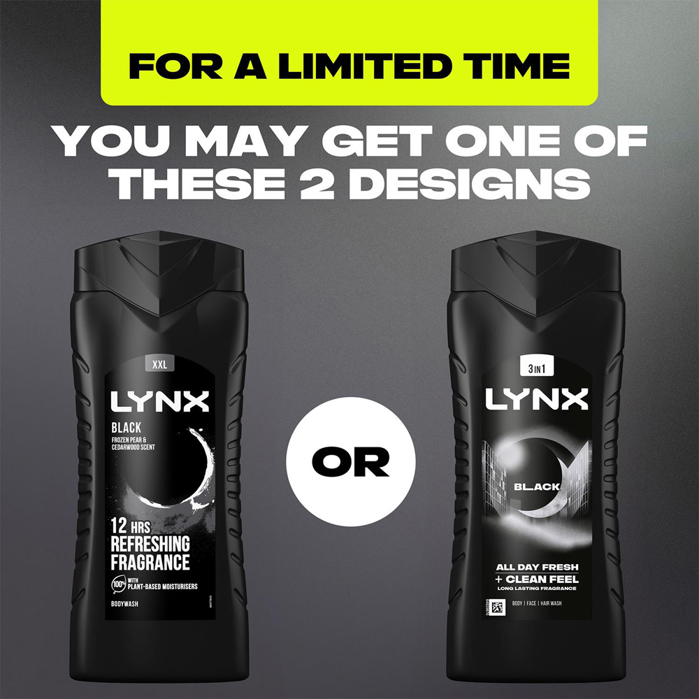 Lynx Black Frozen Pear and Cedarwood Fresh Charge Shower Gel 500ml 18 Pack Image 5