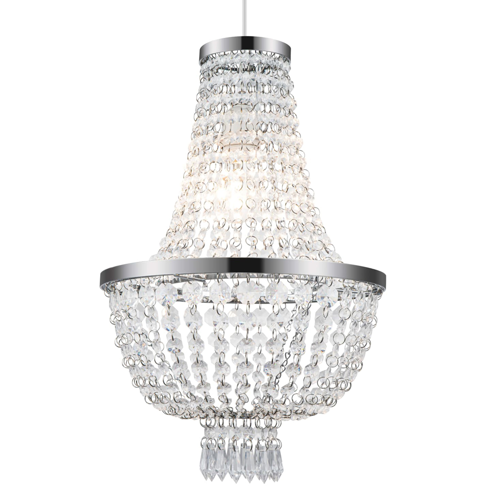 Cosylyte Adelle Clear 2-Tier Easyfit Classic Beaded Lamp Shade Image 3