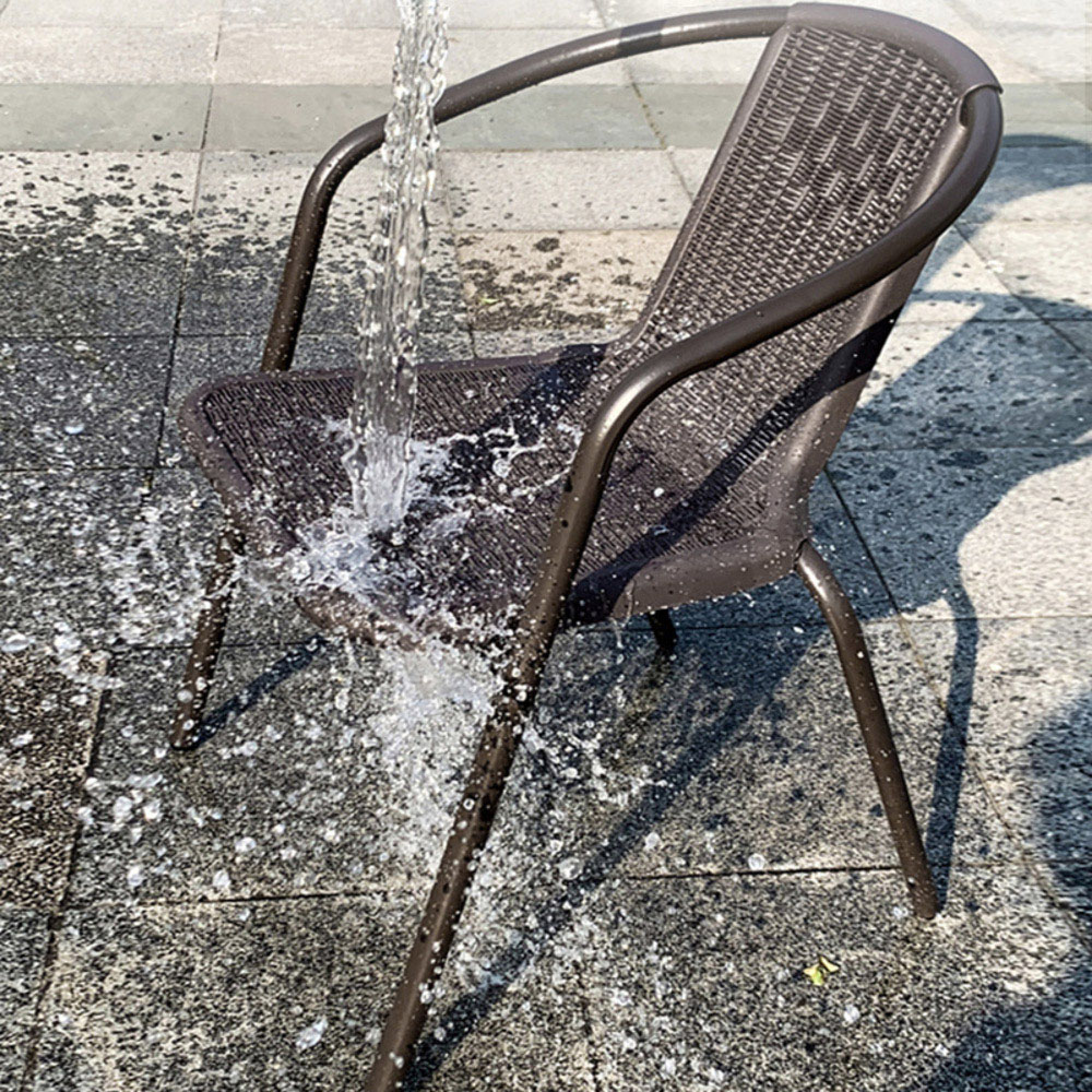 Living and Home Set of 2 Brown PE Rattan Stacking Garden Chair Wilko