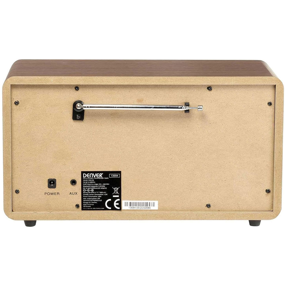 Denver DAB-36 Dark Wood Vintage Bluetooth DAB and DAB+ FM Radio Image 4