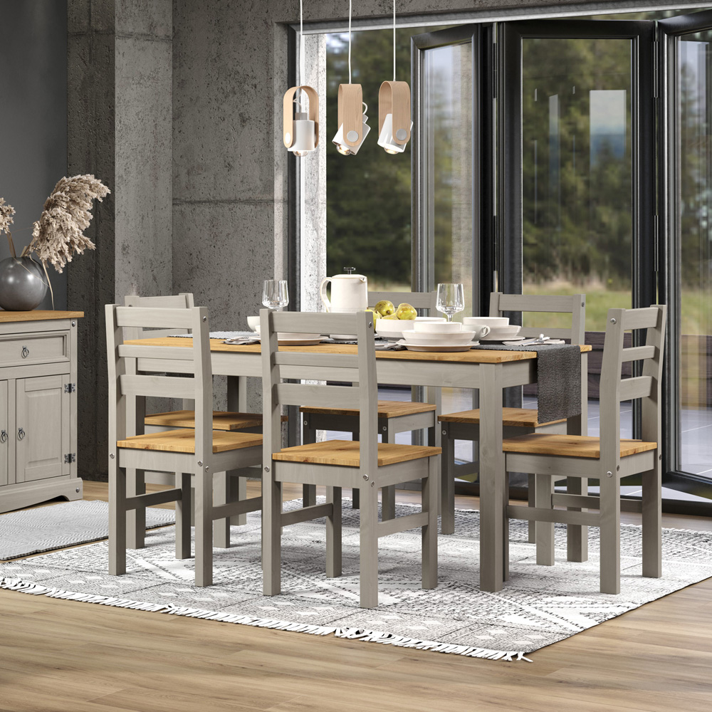 Core Products Corona Linea 6 Seater Dining Set Grey Image 5