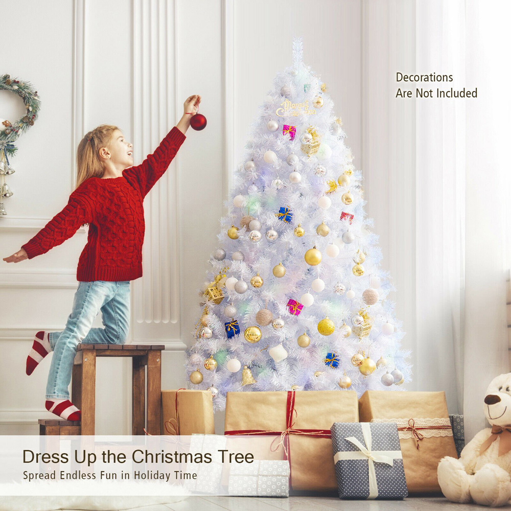 Costway White Hinged Artificial Christmas Tree 5ft Image 5