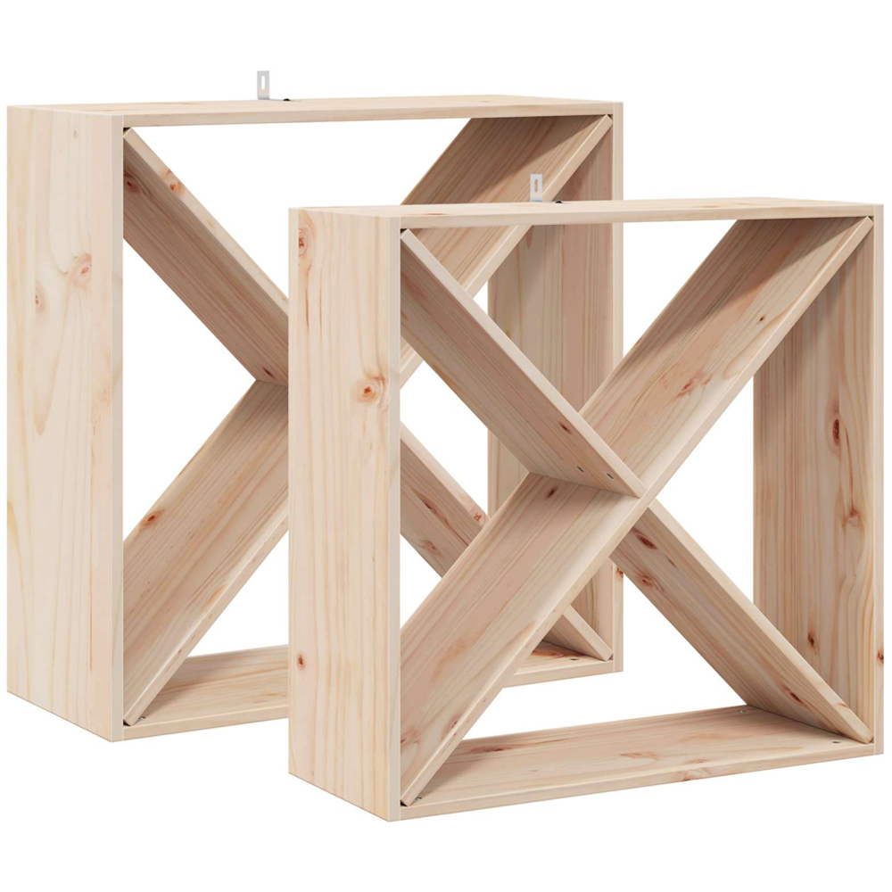 vidaXL 4 Shelf Brown Freestanding Wine Rack Set of 2 Image 5