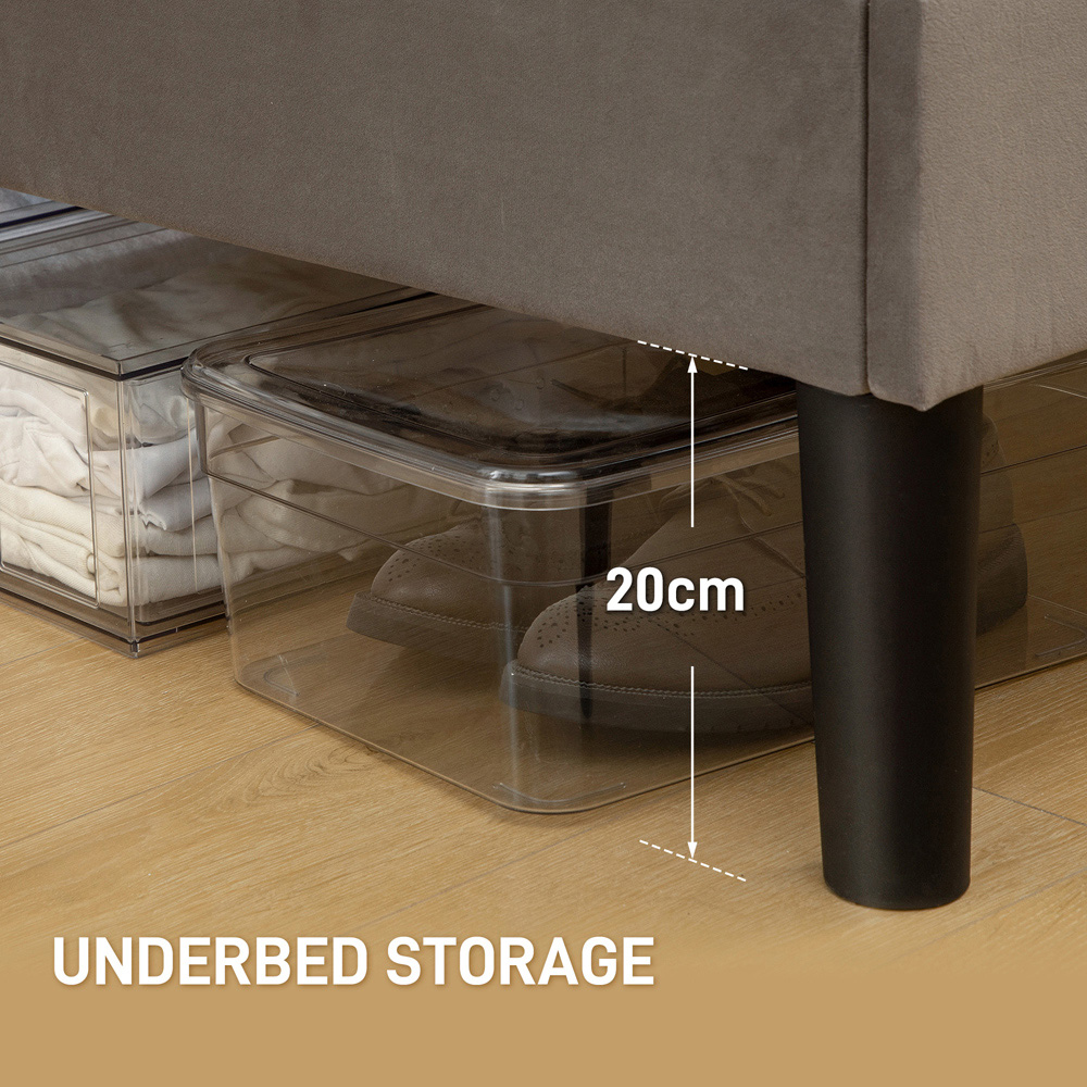 Portland King Size Adjustable Headboard Wooden Slats Bed Frame Image 7