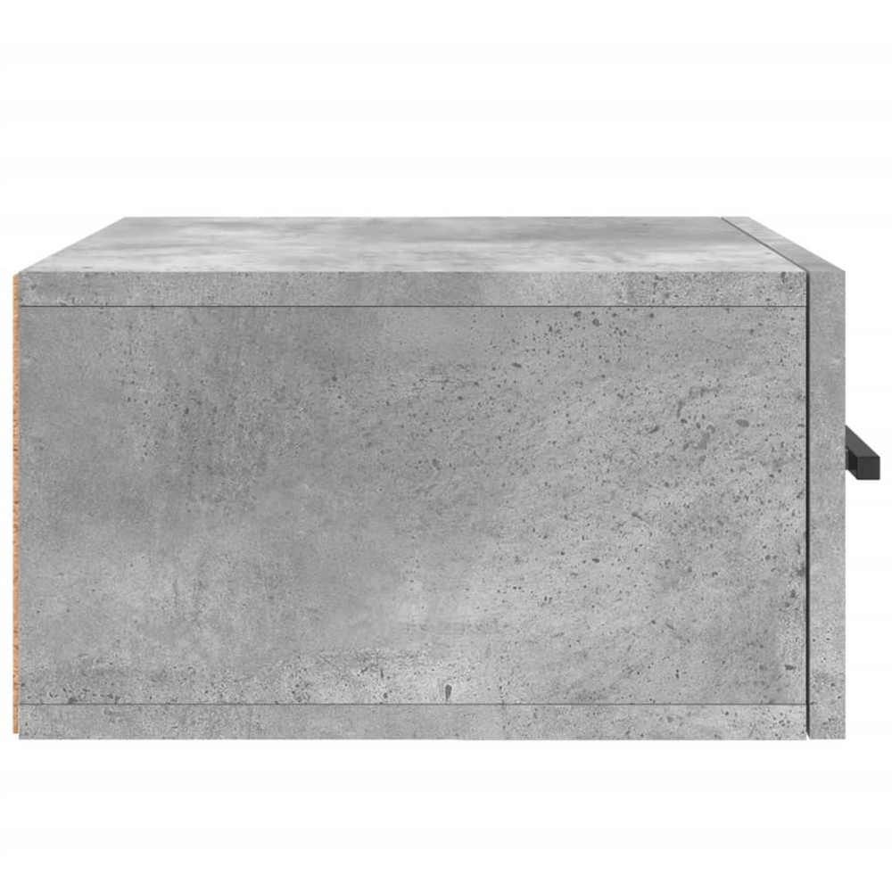 vidaXL Single Drawer Concrete Grey Wall Mounted Bedside Table Image 7