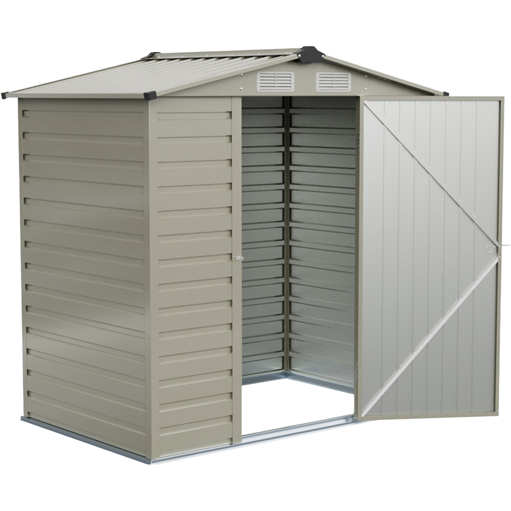 Living and Home 4 x 6ft Grey Apex Garden Storage Shed with 4 Vents Image 4