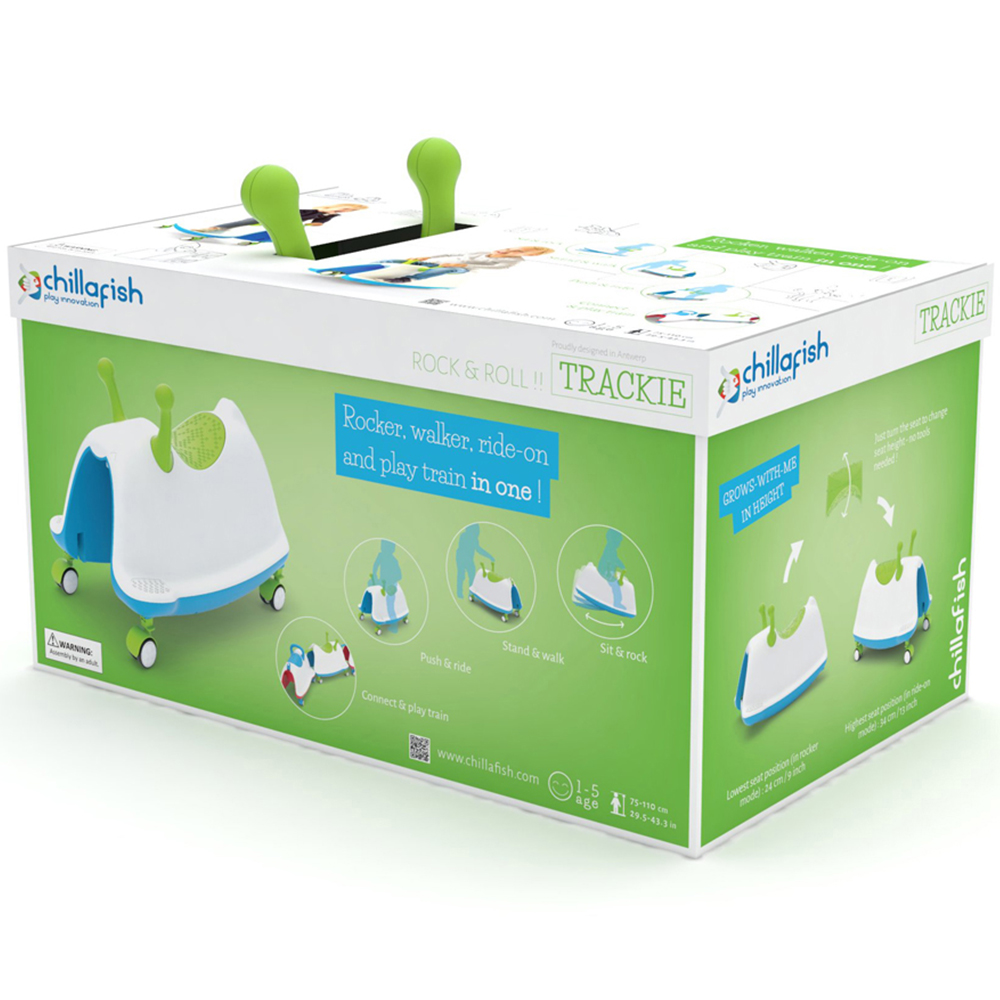Chillafish Trackie 4 in 1 Lime Blue Ride On Play Train Image 8