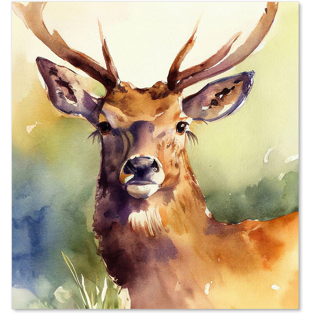 Warren Reed Designer Splendid Stag Watercolour Glass Kitchen Splashback 75 x 70cm Image 2