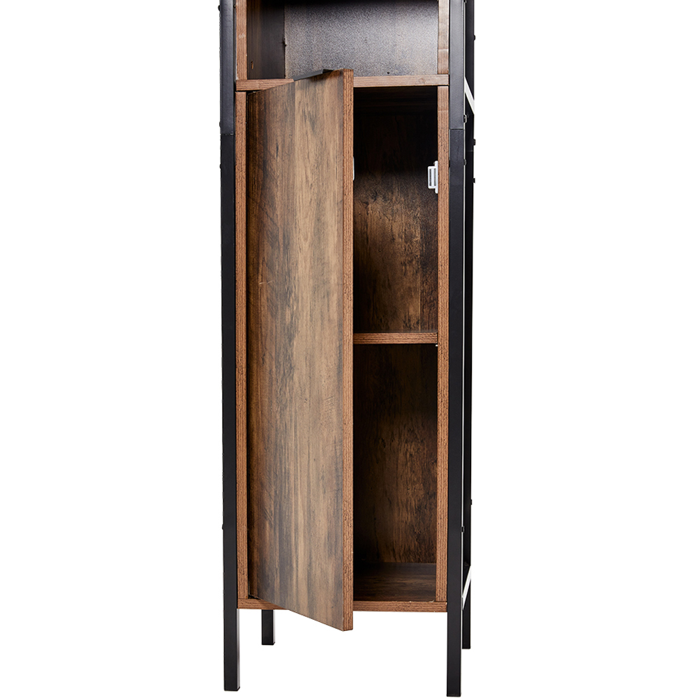 H&O Direct Single Magnetic Door 3 Shelf Tall Storage Cabinet Image 4