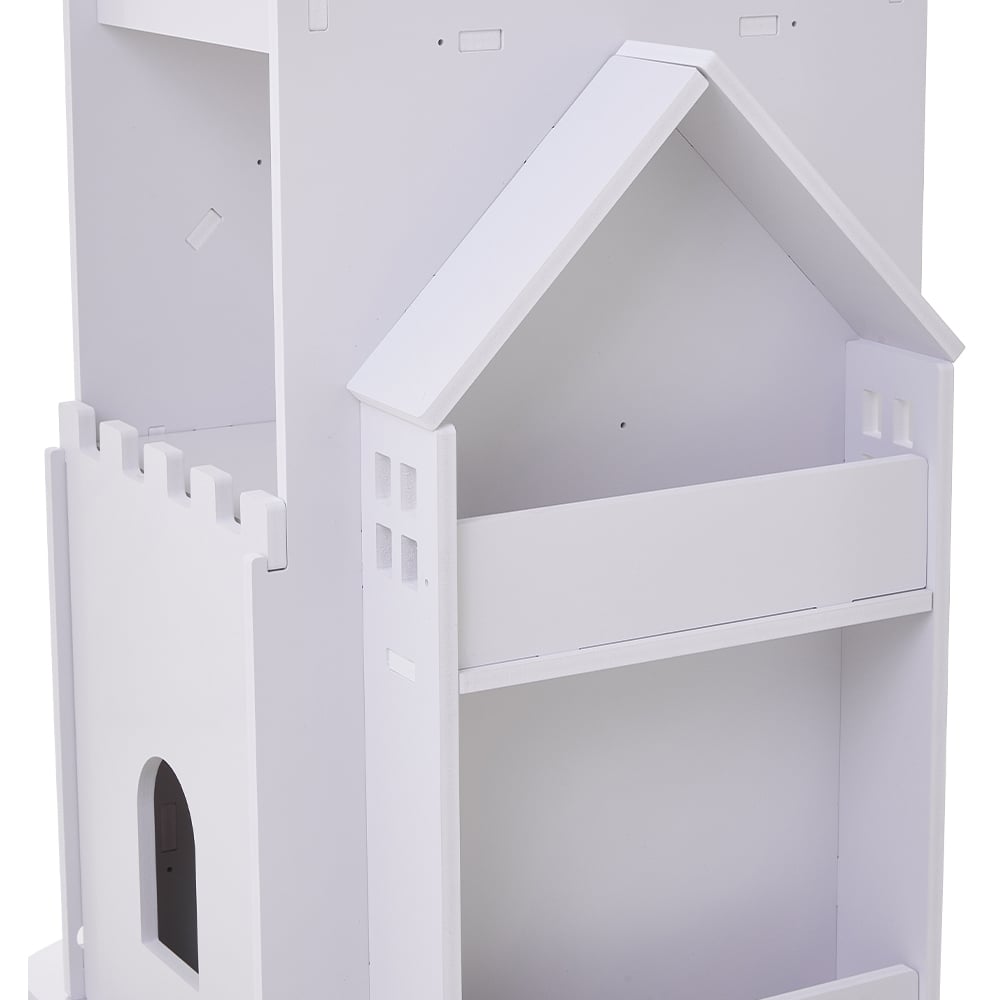 Living and Home 3 Tier White Rotating Kids Castle Bookshelf Image 7