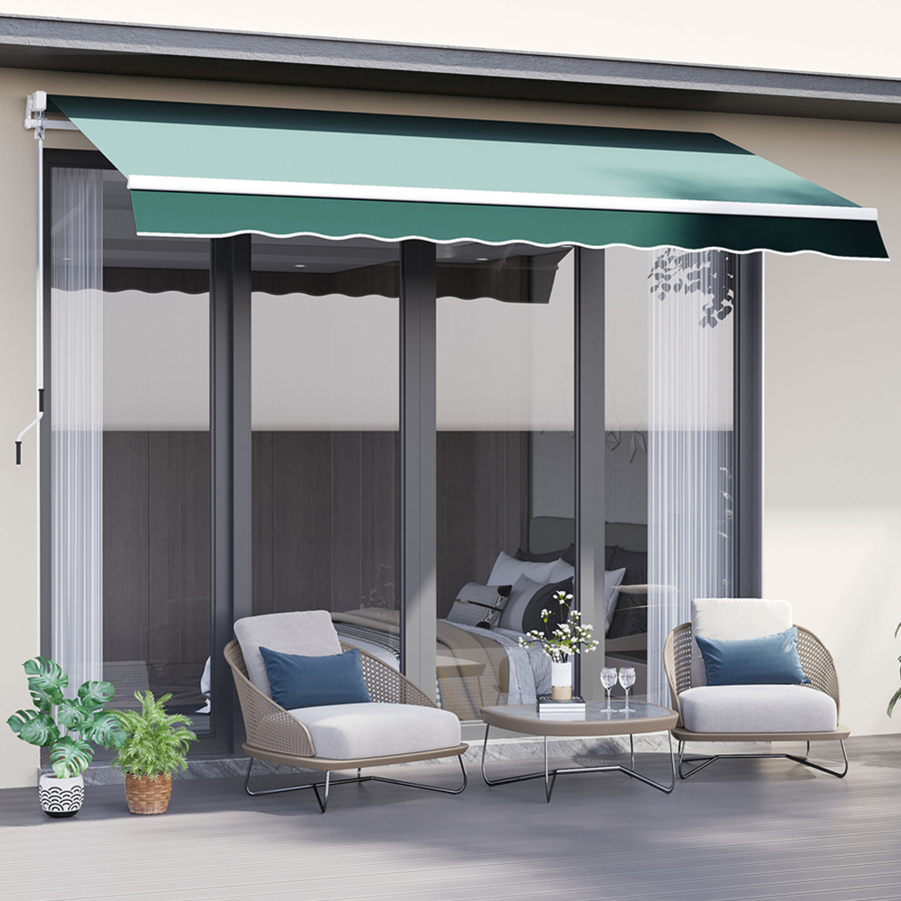 Outsunny Green Retractable Awning 2.5 x 2m Image 1