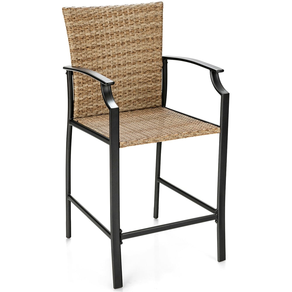 Costway PE Rattan Bar Stool Set of 4 Image 3