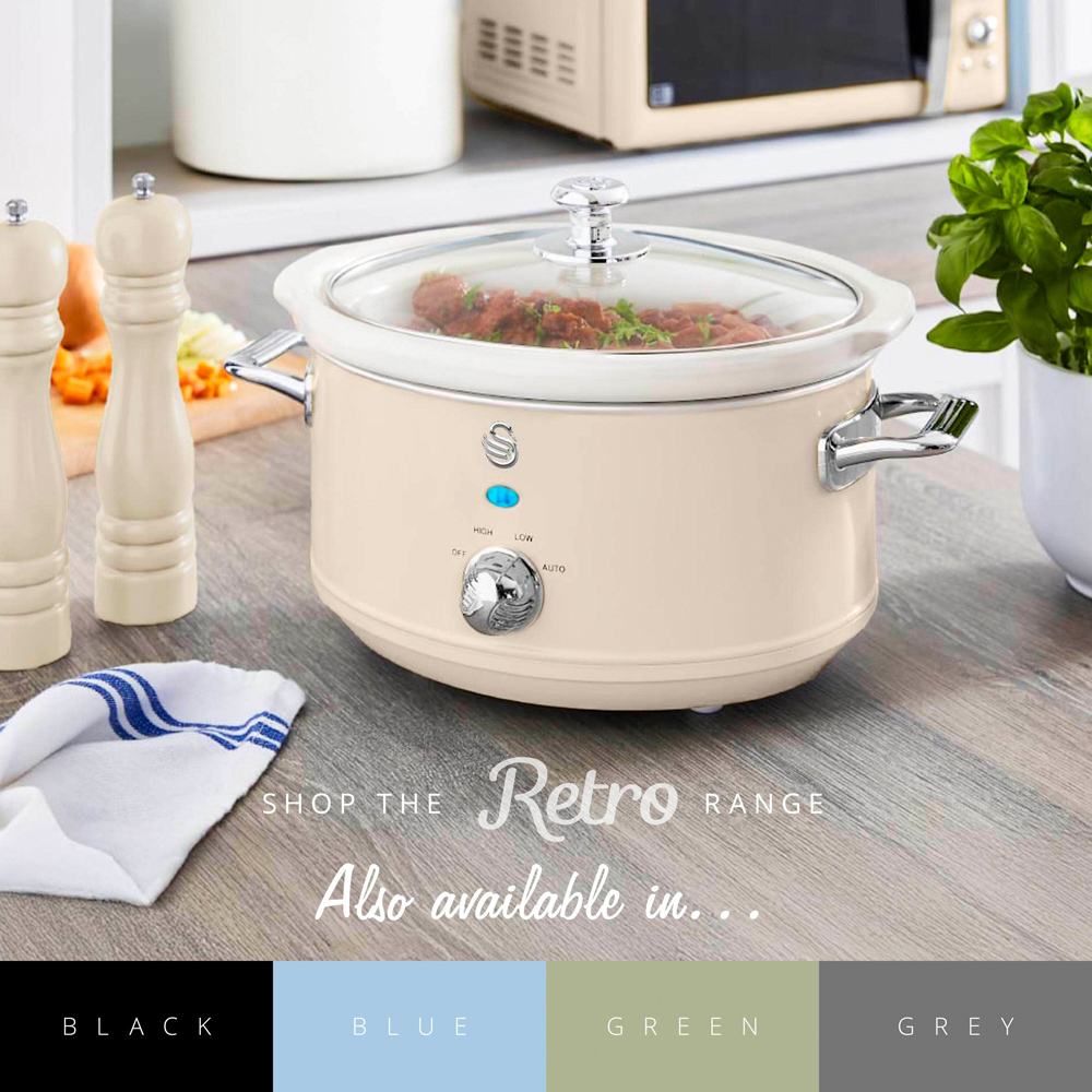Swan Retro Cream 3.5L Slow Cooker Image 7