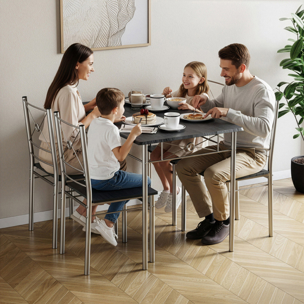 VIDA DESIGNS Roslyn 4 Seater Dining Set Black Image 4