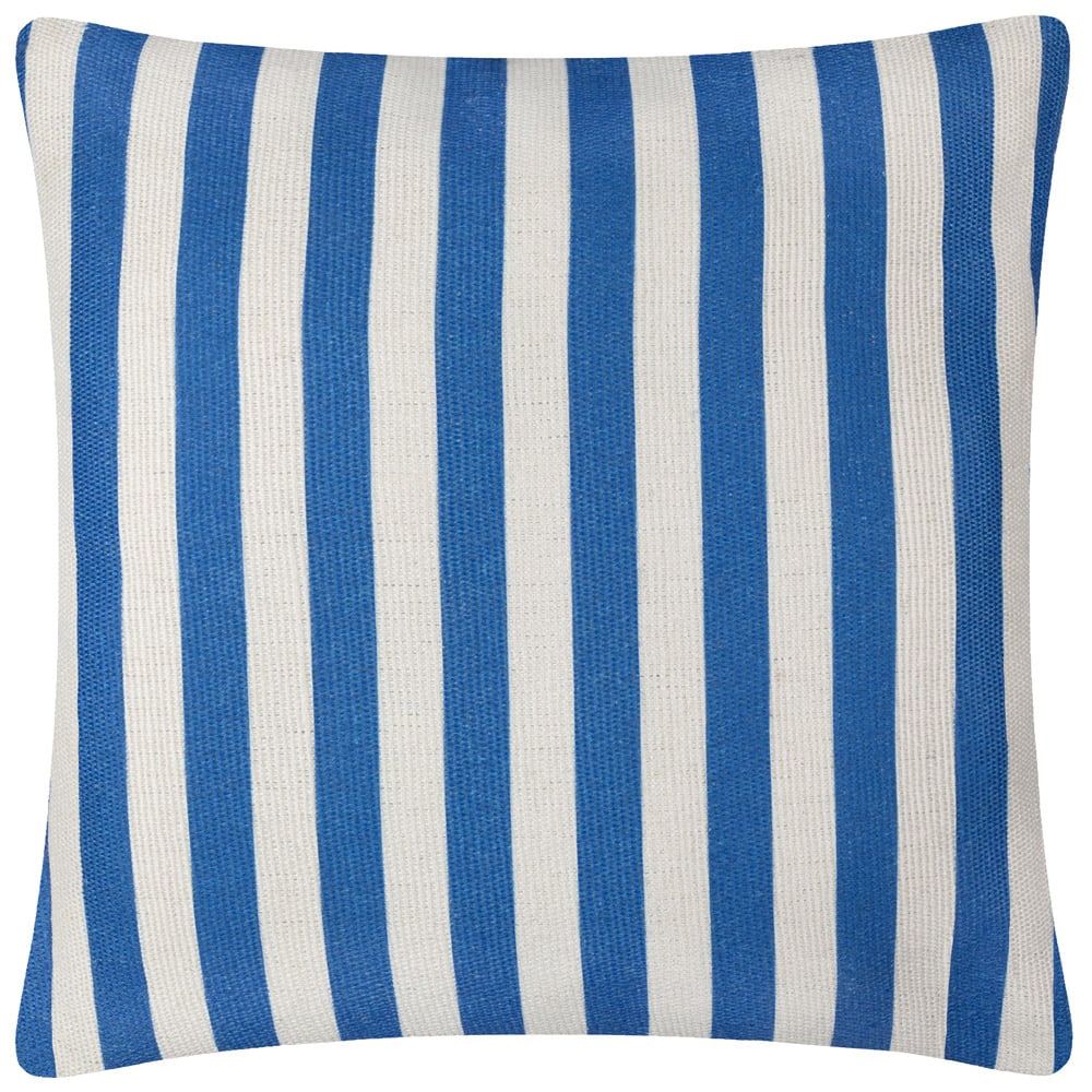furn. Deck Stripe White and Blue Woven Polyester Filled Outdoor Cushion 59 x 59cm Image 2