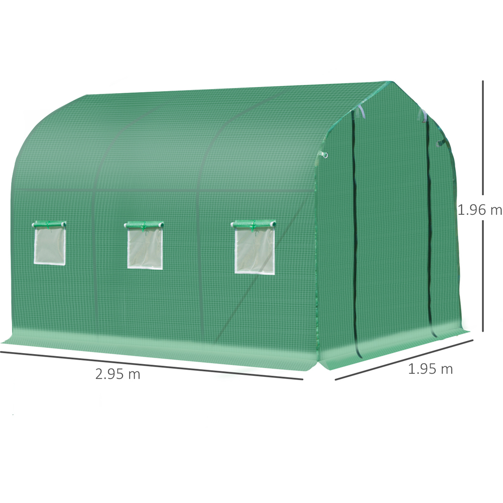 Outsunny Green Steel 13 x 10ft Walk in Polytunnel Greenhouse Image 8