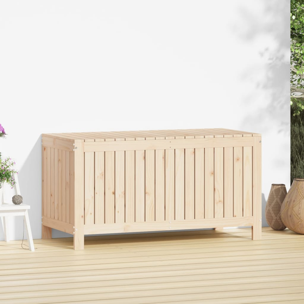 vidaXL 64 x 121 x 55cm Brown Pine Wood Garden Storage Box Image 2