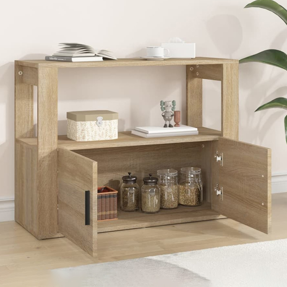vidaXL 2 Door Single Shelf Sonoma Oak Sideboard Image 1