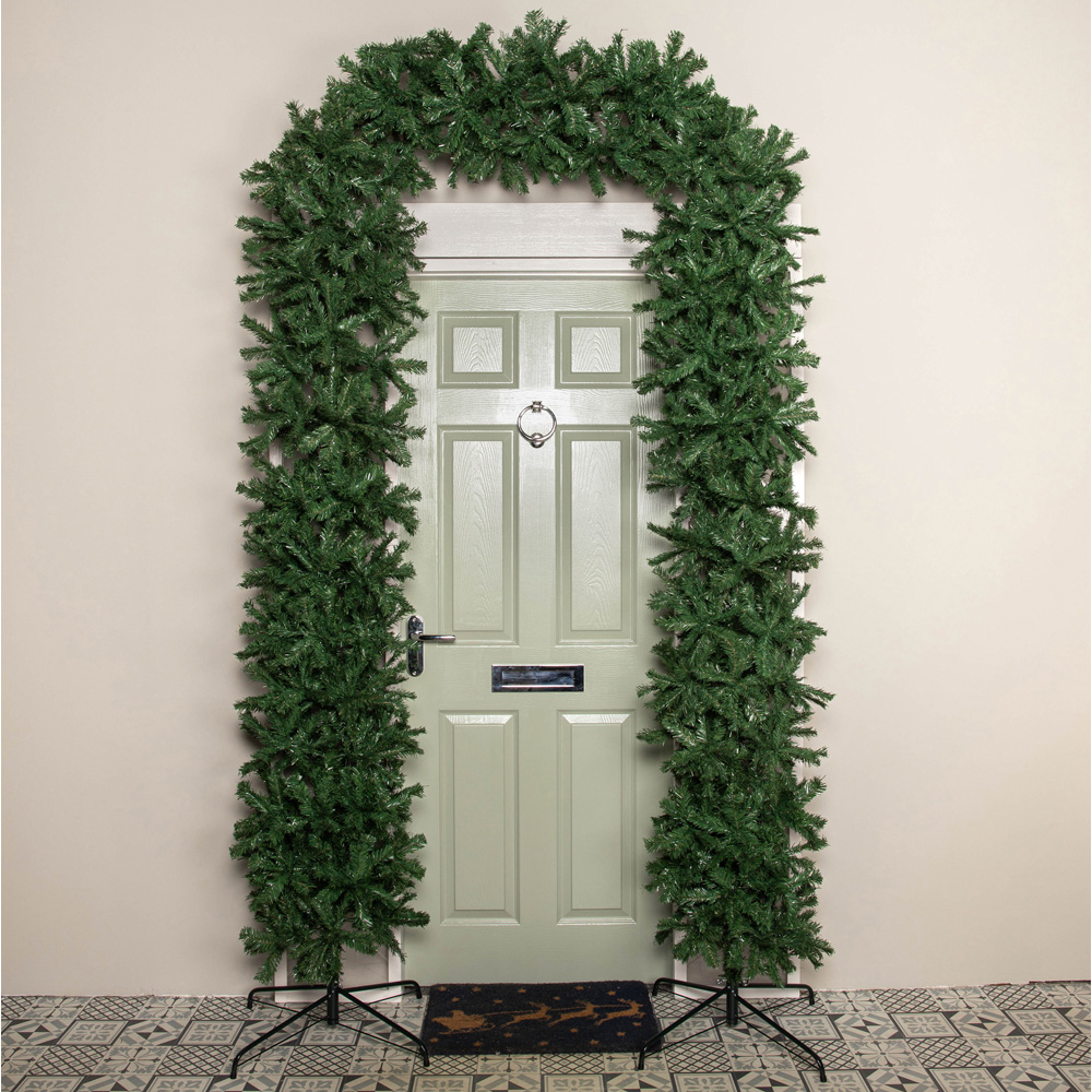 Samuel Alexander Single Door Artificial Plain Green Christmas Tree Arch 8ft Image 2