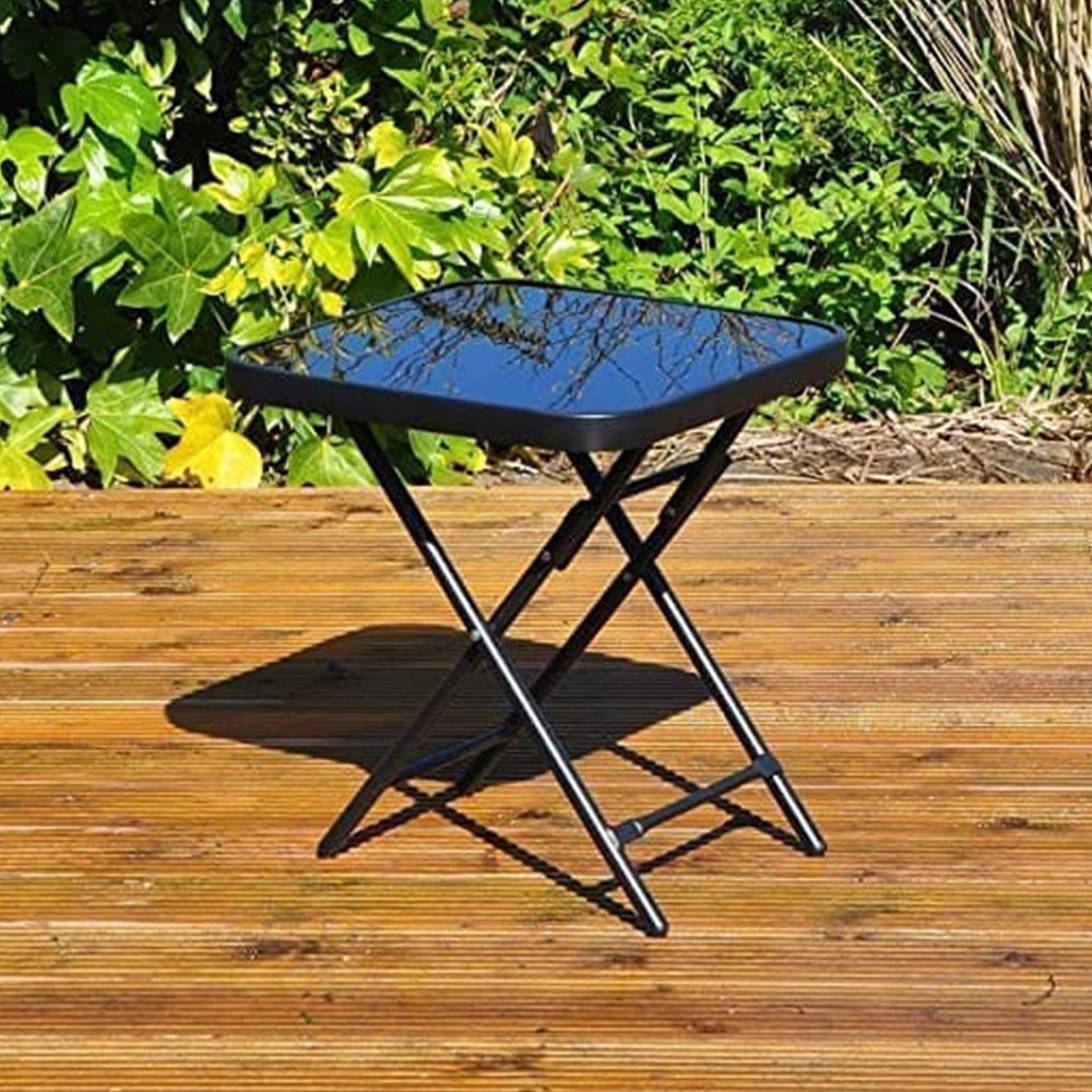 Marco Paul Garden Furniture Drinks Glass Top Side Table Image 6