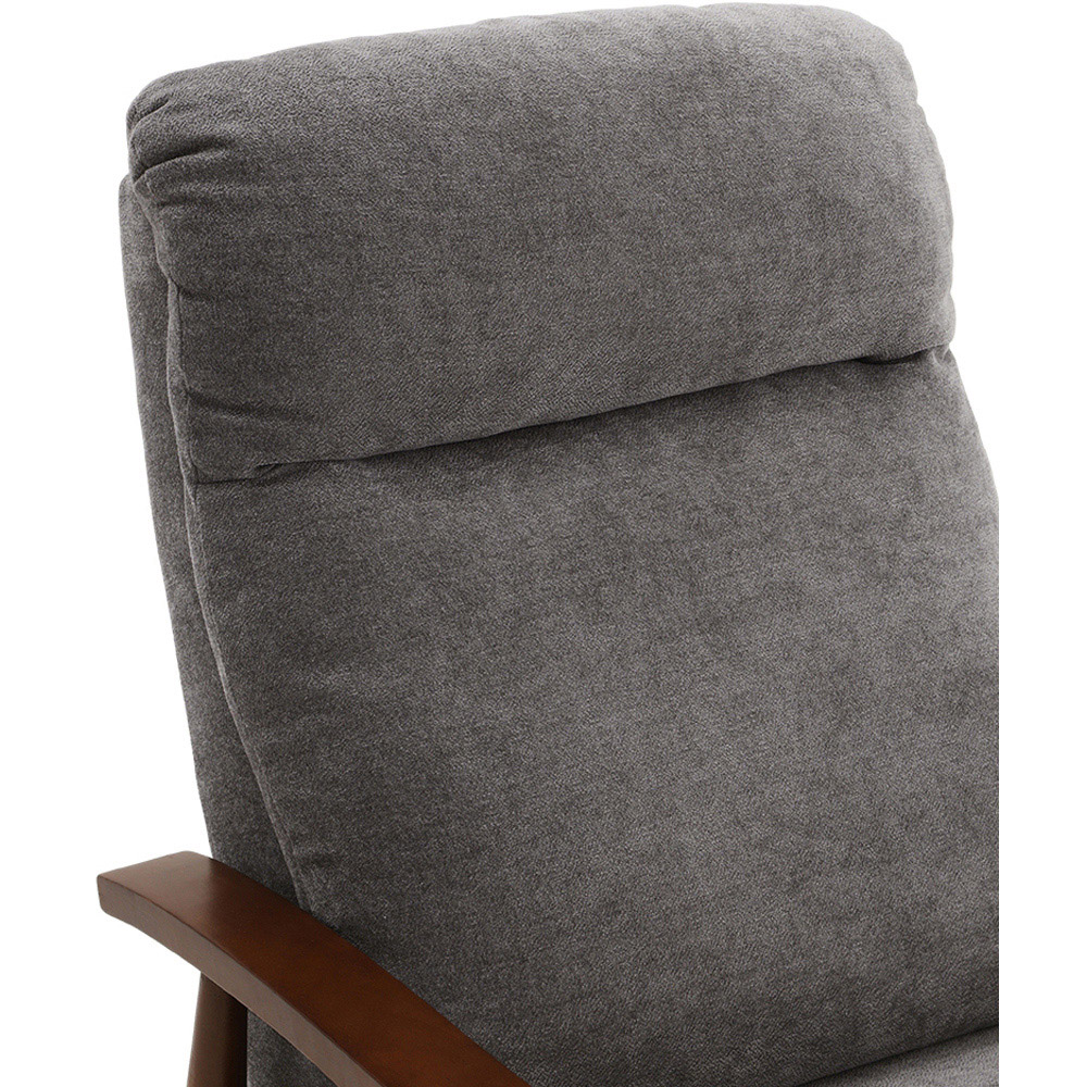 Living and Home Grey Manual Recliner Armchair with Adjustable Footrest Image 4