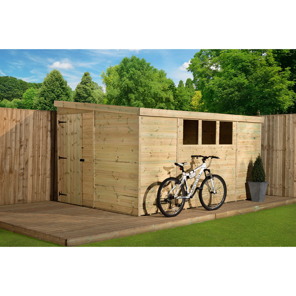 Empire Sheds 3000 14 x 8ft Tongue and Groove Wooden Pent Garden Shed Image 2