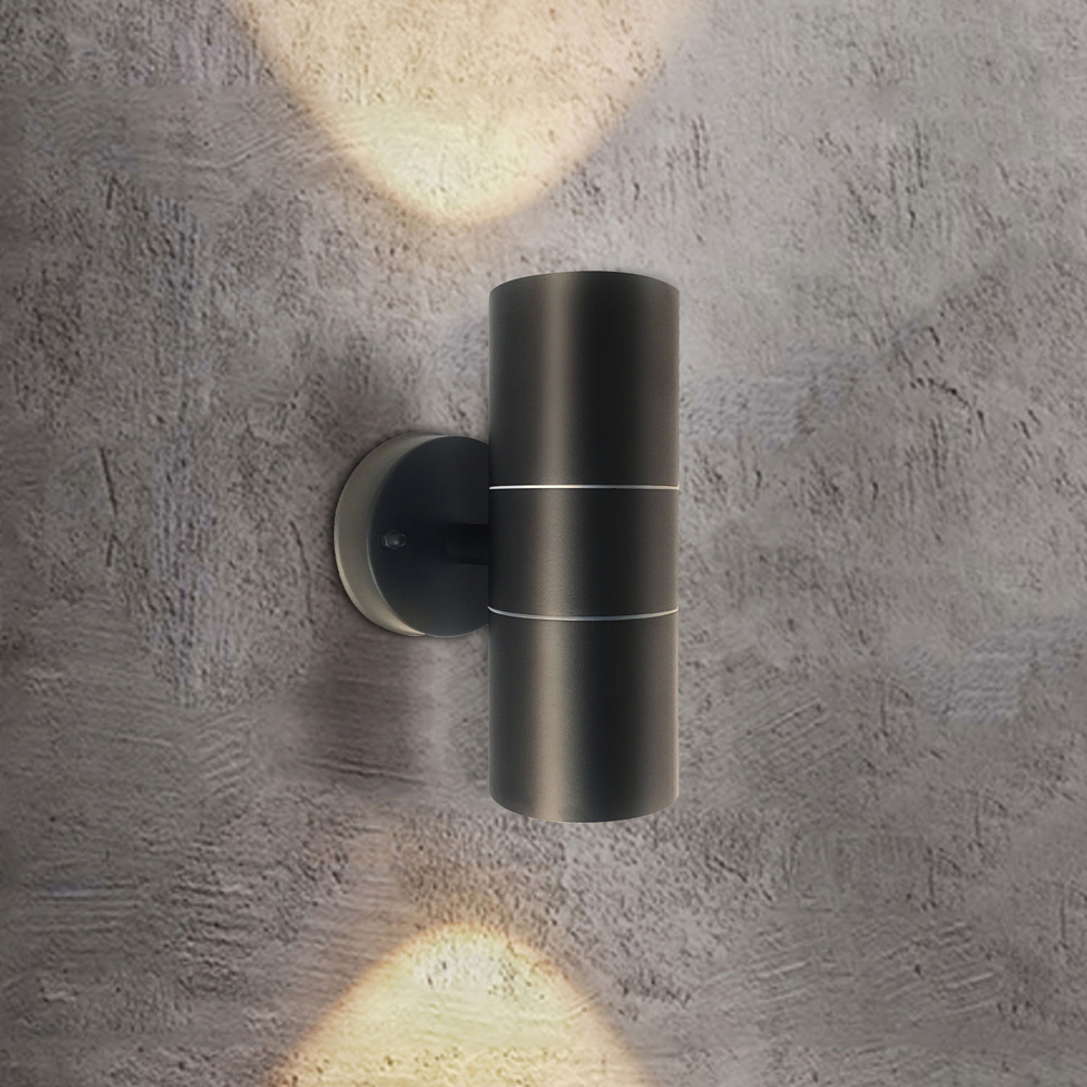 ExtraStar Black Stainless Steel Double Wall Light Image 2