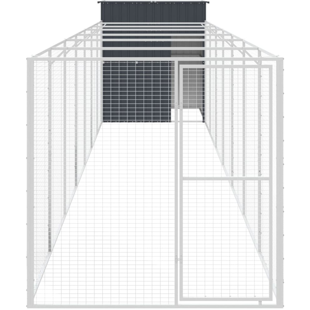 vidaXL Anthracite Galvanised Steel Kennel with Run 165 x 863 x 181cm Image 2