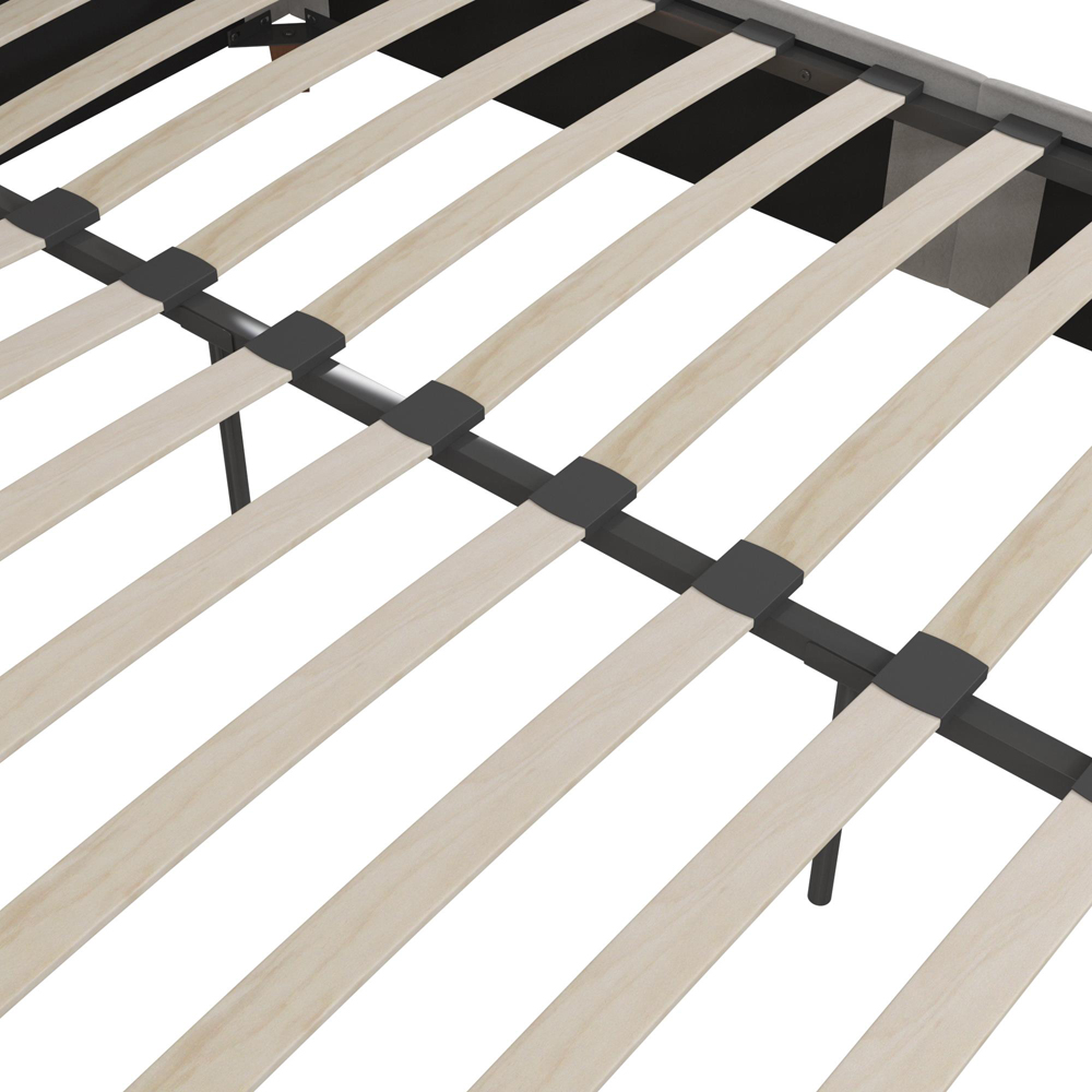 Dorel Aspen King Size Light Grey Velvet Upholstered Bed Frame Image 7