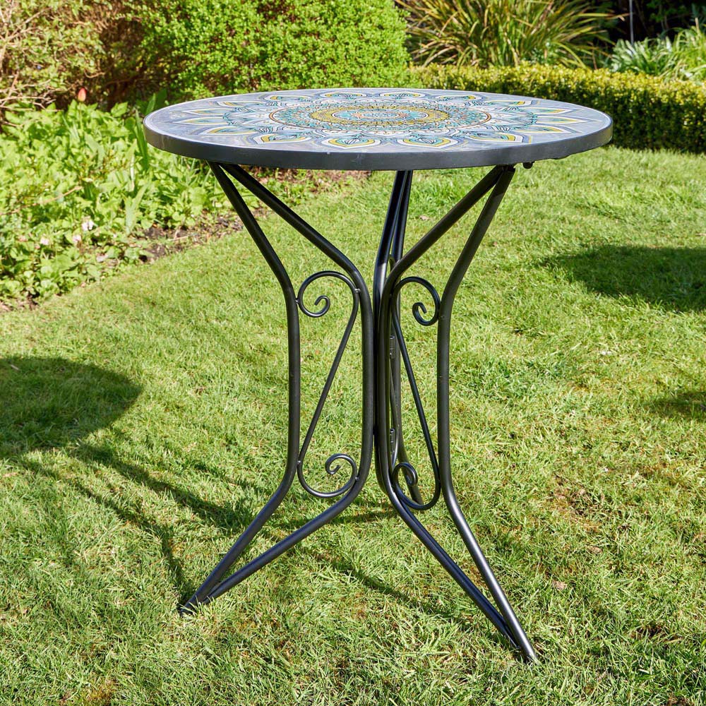 Home Source Hampshire 2 Seater Mosaic Bistro Set Black Image 5