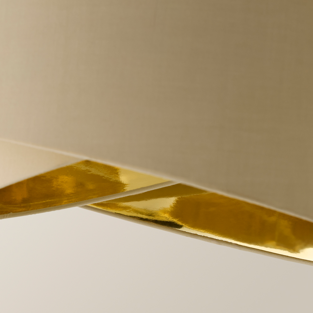 ValueLights Trekan 2 Layer Mink with Metallic Gold Inner Pendant Lamp Shade 40cm Image 3