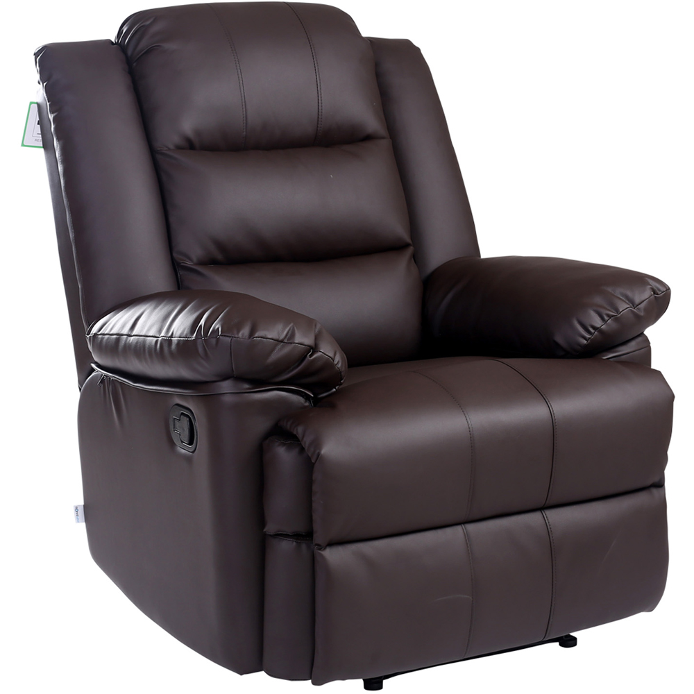 Furniture Online Loxley Brown Bonded Leather Manual Recliner Chair Image 3