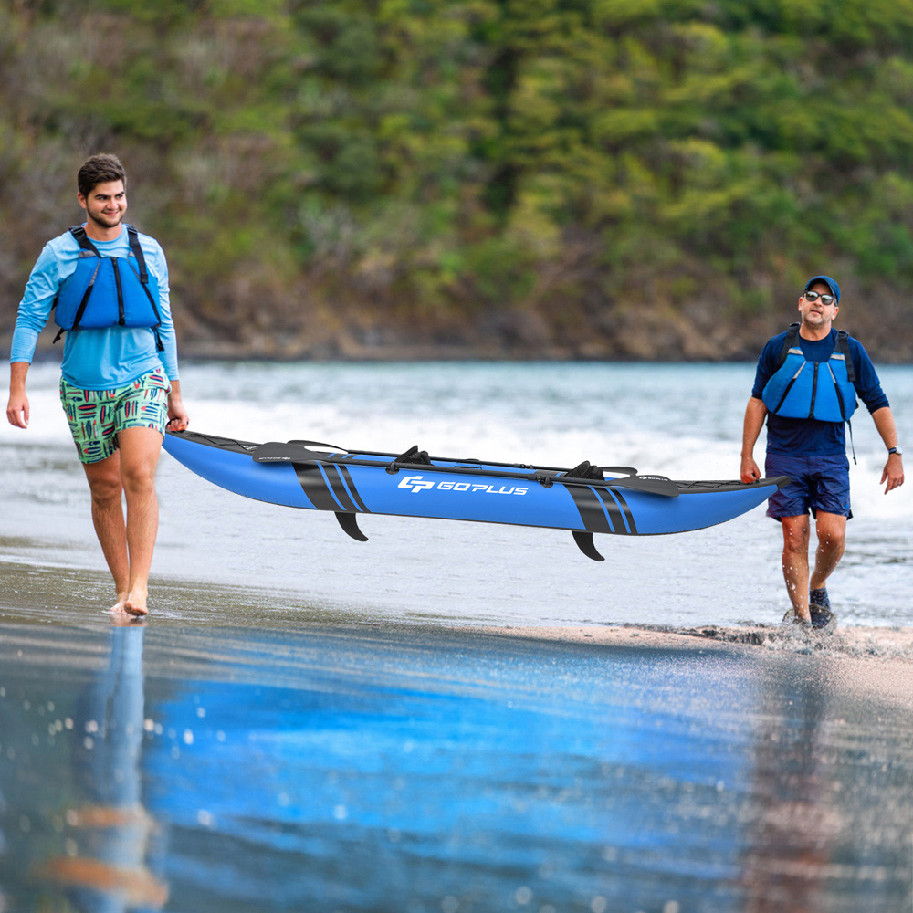 Costway Blue 2 Person Inflatable Kayak Set with Aluminium Oars Image 4