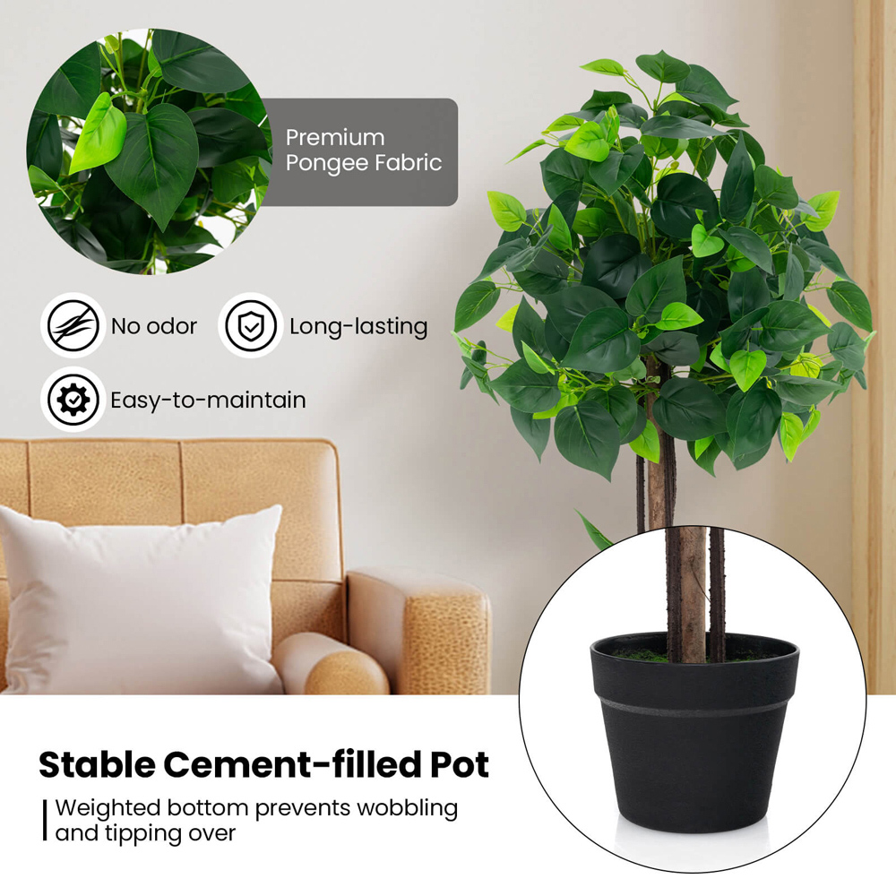 Costway Hydrangea Tree Artificial Plant In Pot 3.7ft Image 7