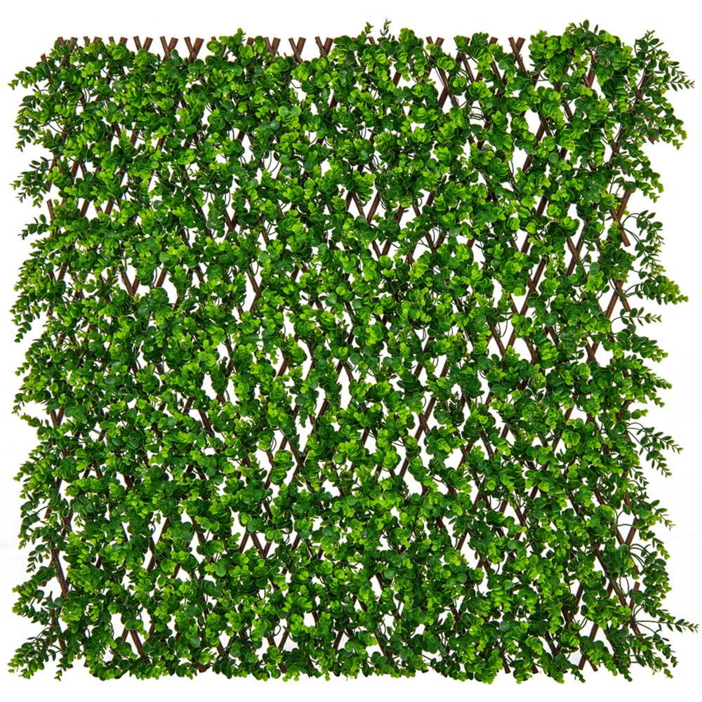 Costway Green 2.9 x 5.9ft Decorative Fence Panel with Real Willow Frame Image 2