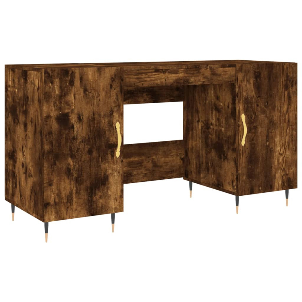 vidaXL 2 Door Computer Desk Smoked Oak Image 2