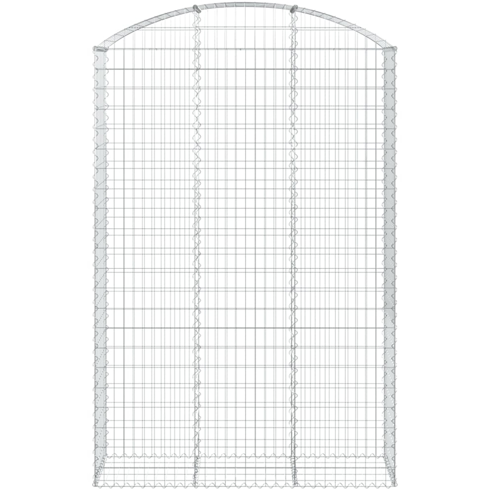 vidaXL Silver Galvanised Iron Arched Gabion Basket 150 x 50 x 220/240cm Image 3