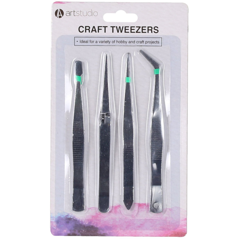 Pack of Four Art Studio Craft Tweezers Image