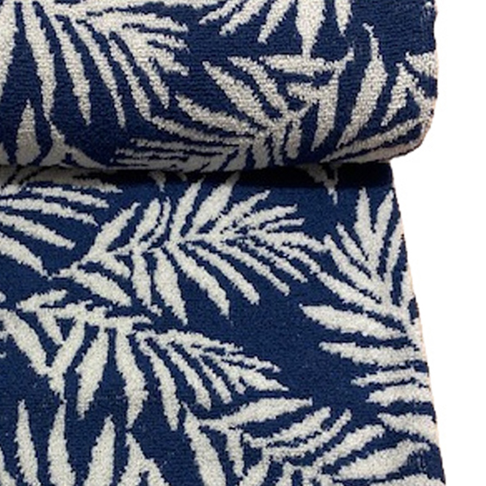 Bellissimo Botanical Turkish Cotton Navy Bath Towel Image 2