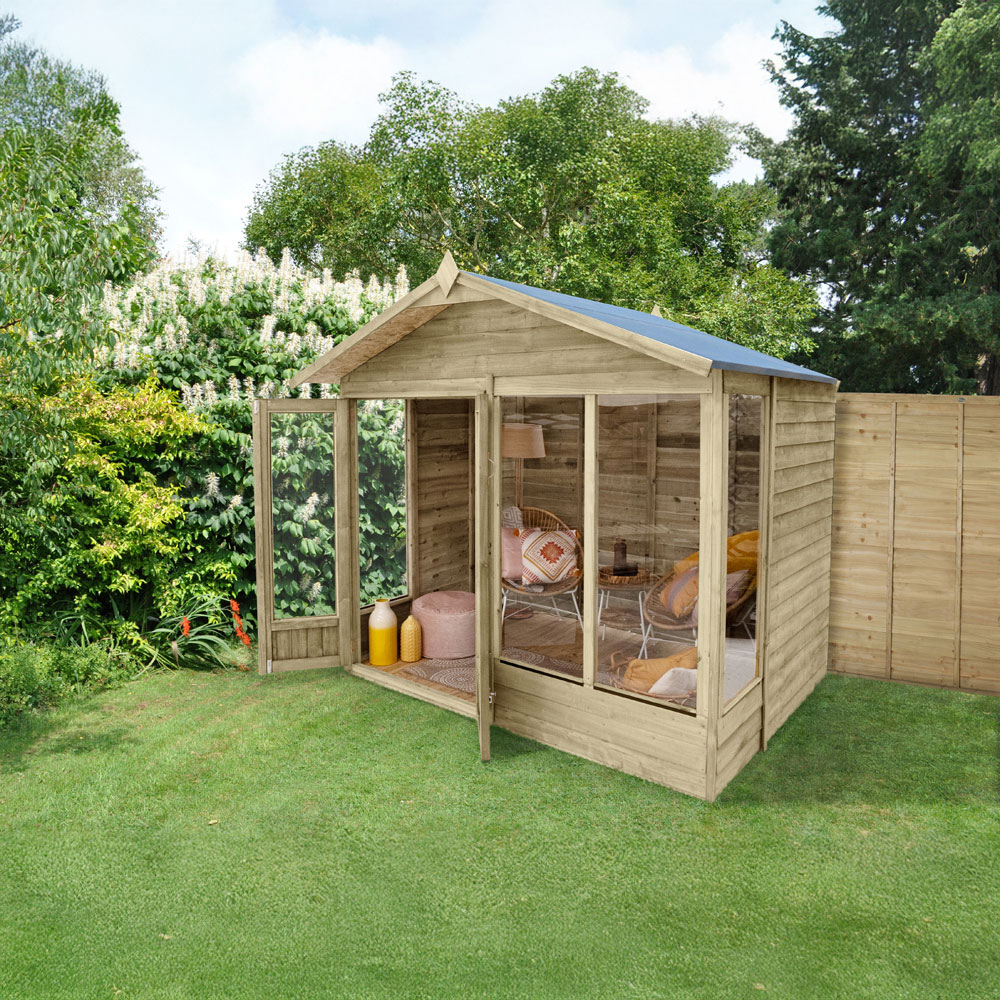 Forest Garden 4LIFE 8 x 6ft Double Door 4 Windows Apex Summerhouse Image 4