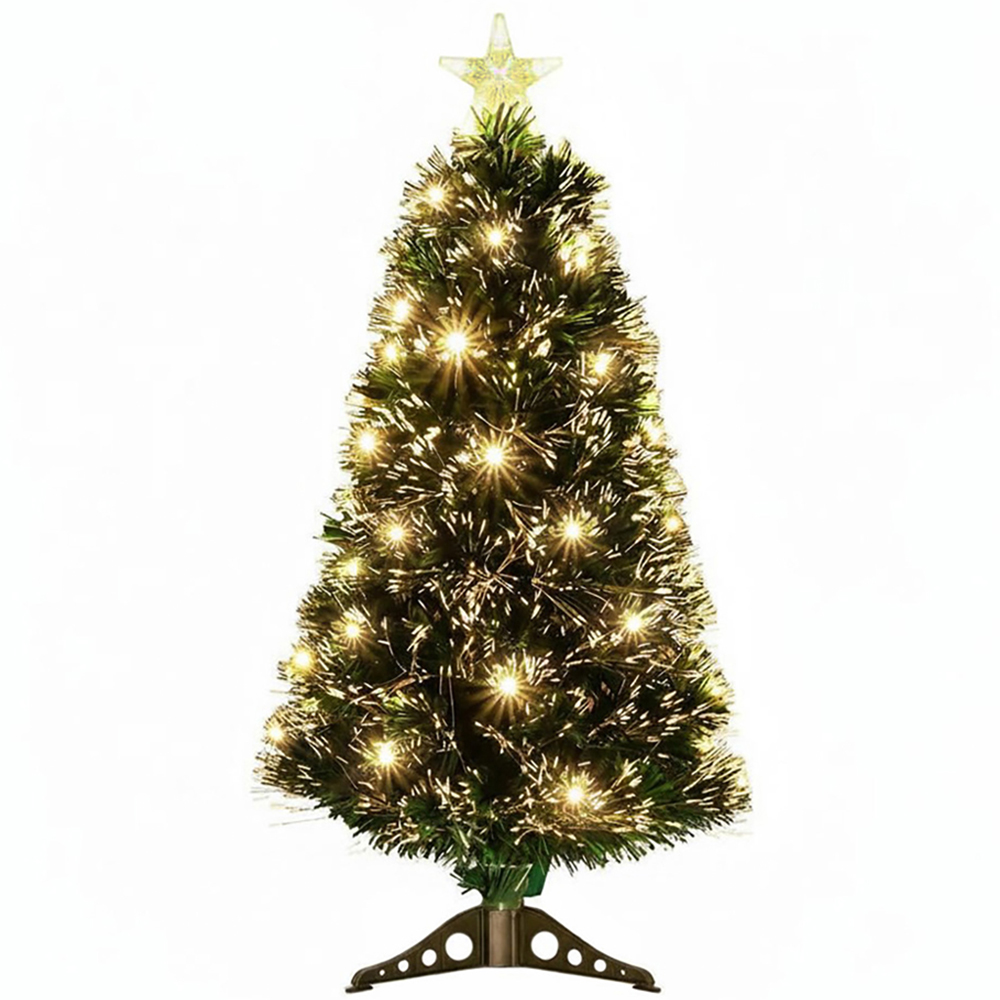 The Christmas Centre 30 Warm White LED Green Fibre Optic Artificial Xmas Tree 2ft Image 1