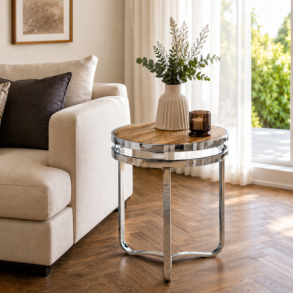 Premier Housewares Richmond Natural Round Side Table Image 4