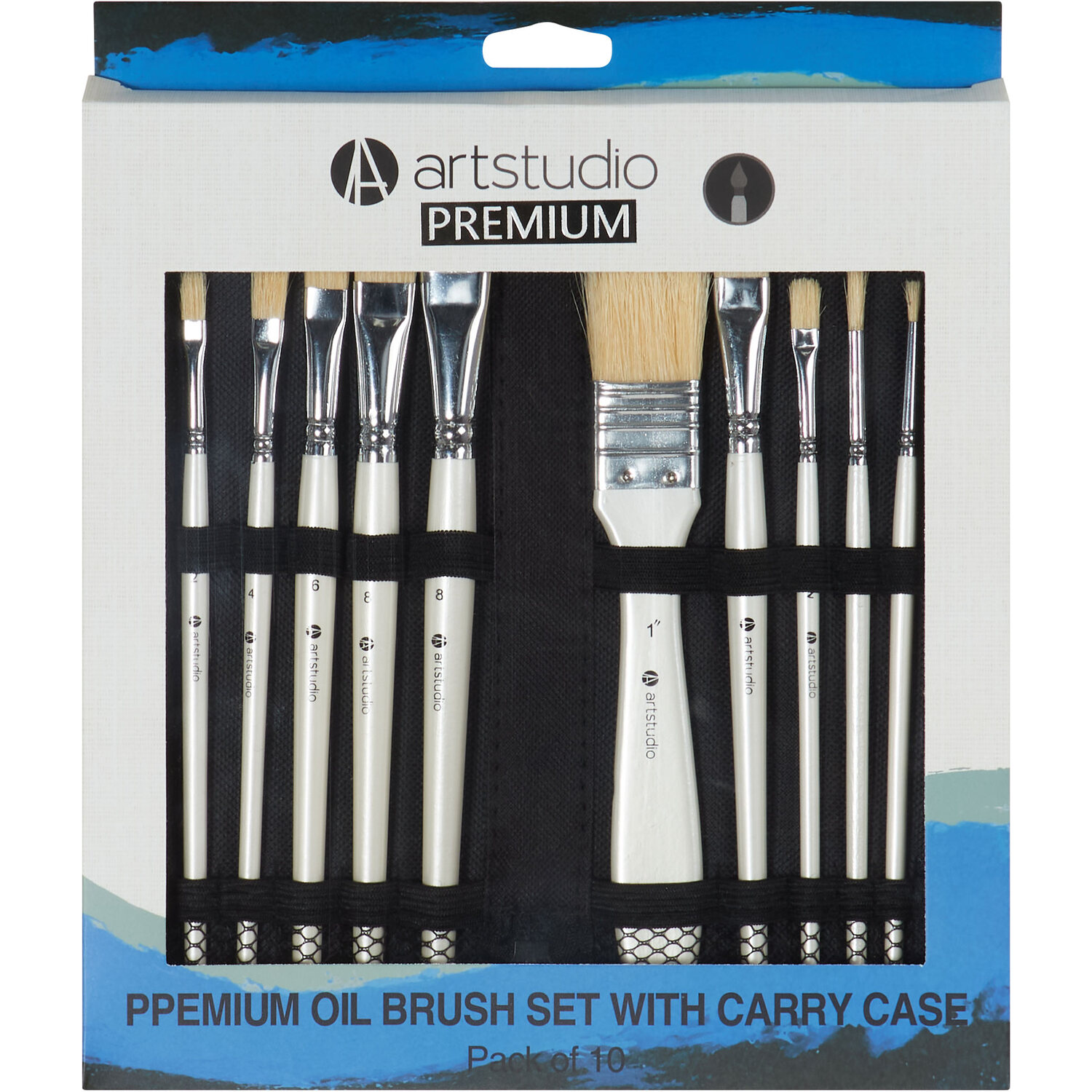 Art Studio Premium Oil Brush Set with Carry Case Image 1