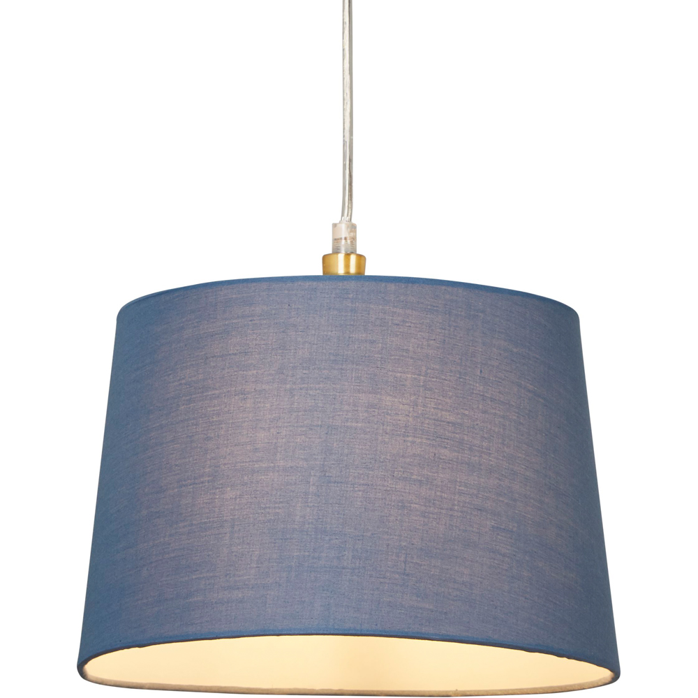 Lighting Collection Yates Blue Tapered Drum Lamp Shade 30cm Image 3