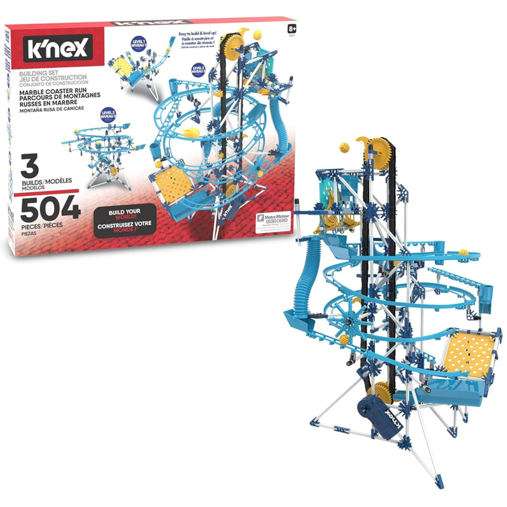 Basic Fun K'NEX Classics Marble Run Motorised 3 Model Building Set 500 Piece Image 3