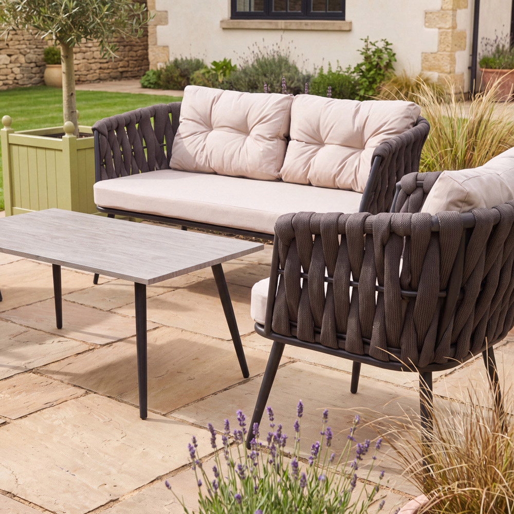 Artemis Home Hartley 4 Seater Grey Garden Lounge Set with Coffee Table Image 2
