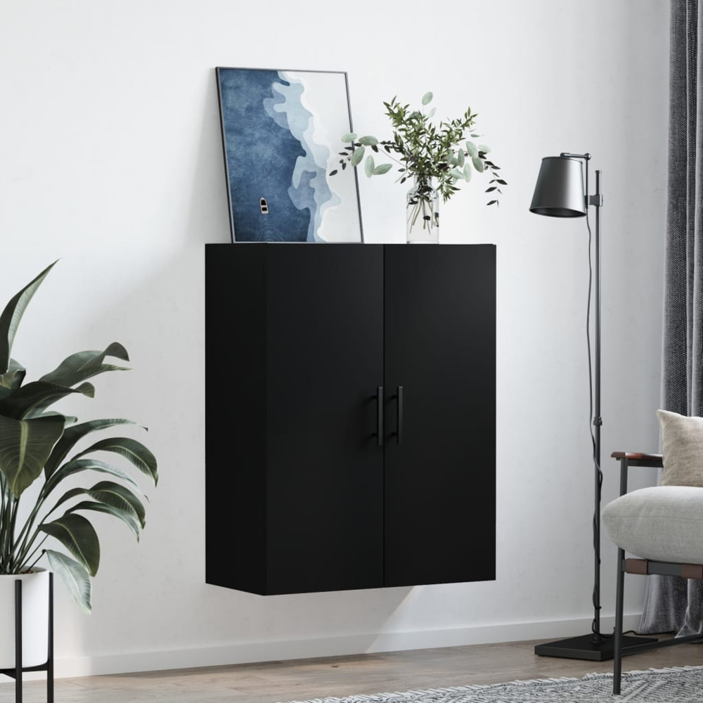 vidaXL 2 Door Black Wall Mounted Cabinet Image 3