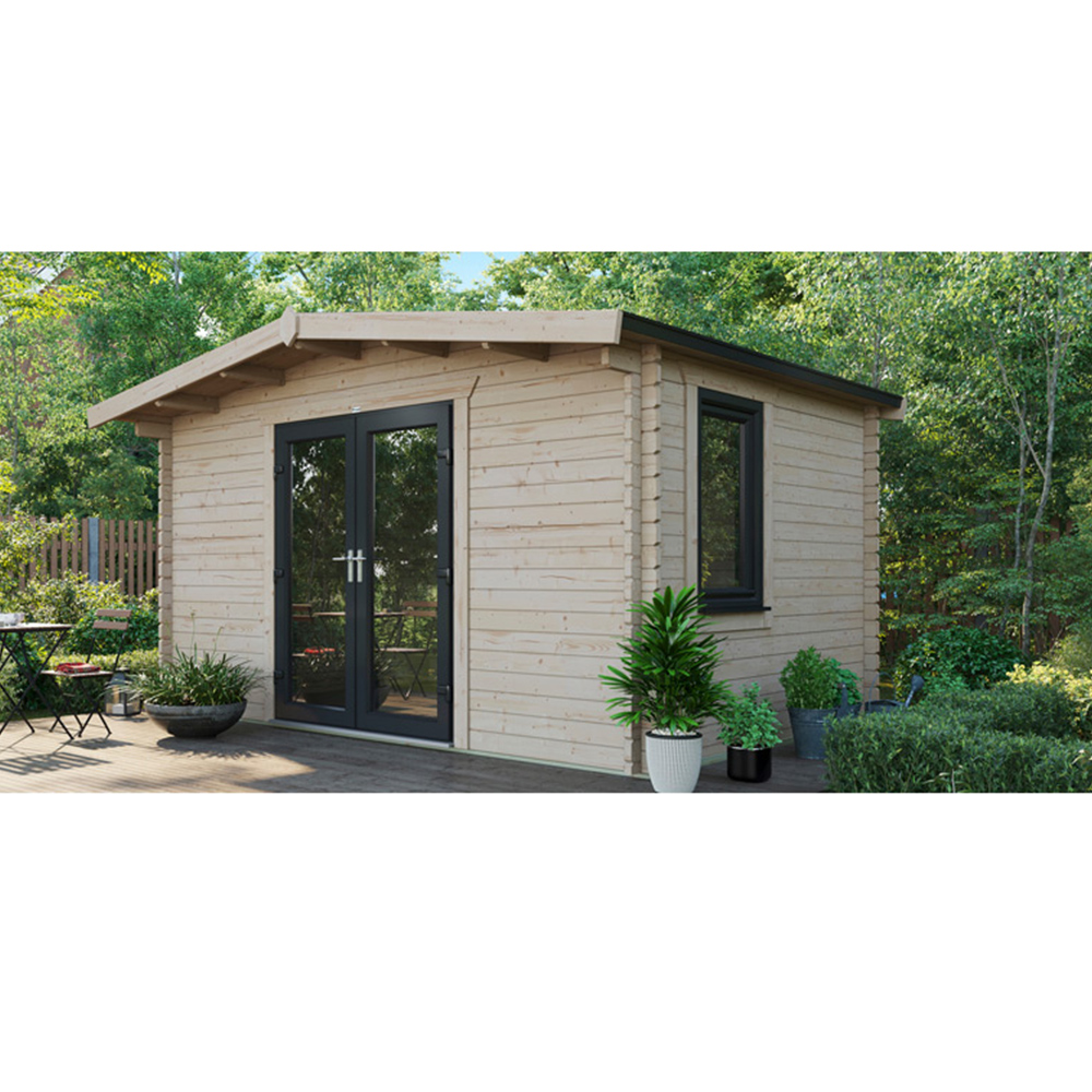 Power Sheds 10 x 14ft Centre Double Door Chalet Log Cabin Image 9