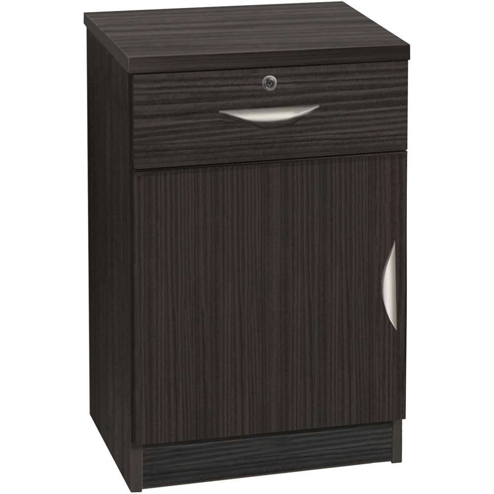 R White Cabinets Single Door Single Drawer Black Cupboard Image 2